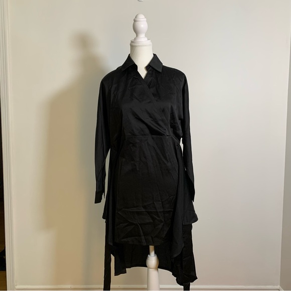 Black Wrap Skirt Dress from Korea - Picture 4 of 12